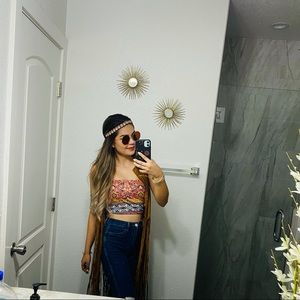 Faux Suede Fringe chaleco